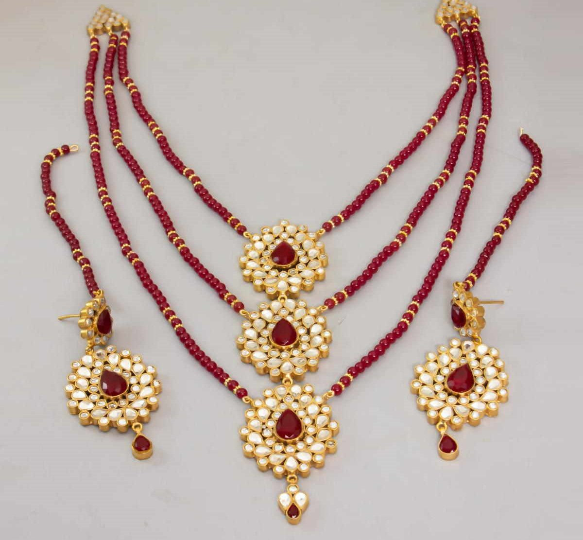3 Layer Kundan Necklace with Price