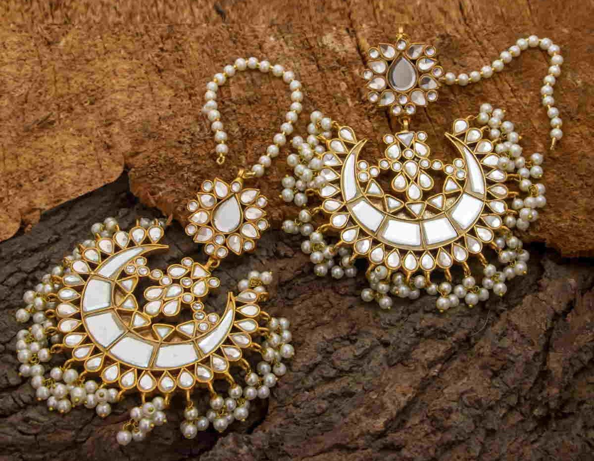 Big Kundan Chandbali Earrings