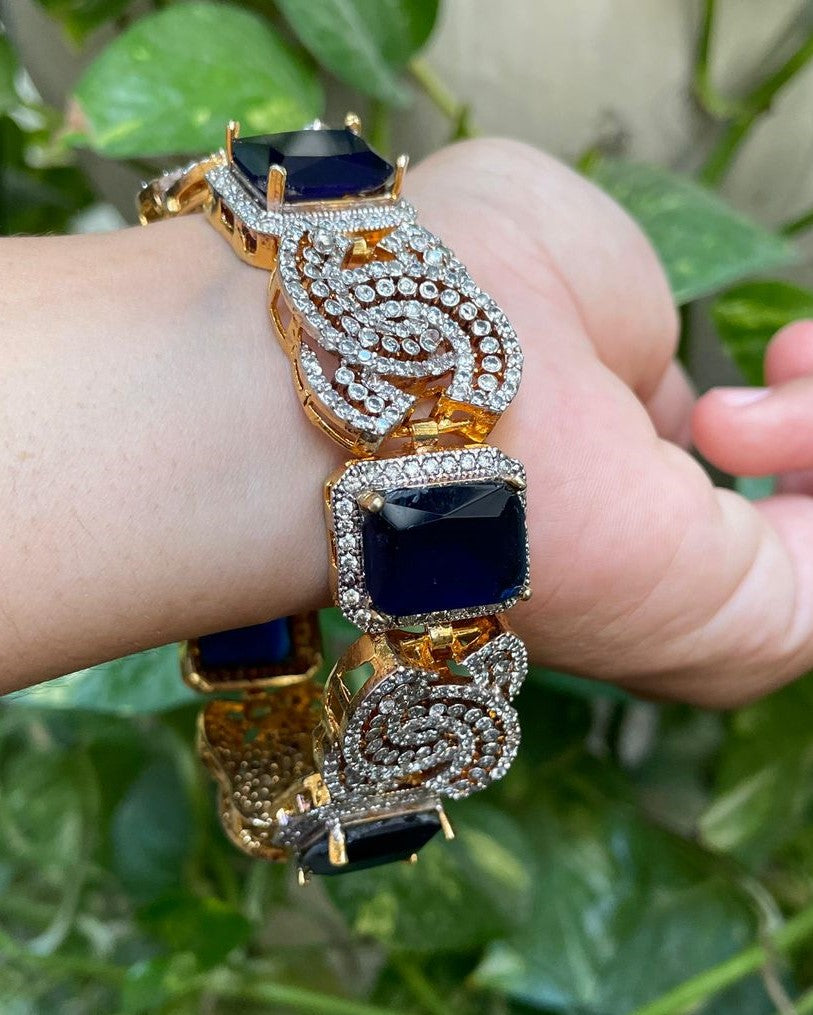 Blue Zircon Bracelet Gold Pakistan