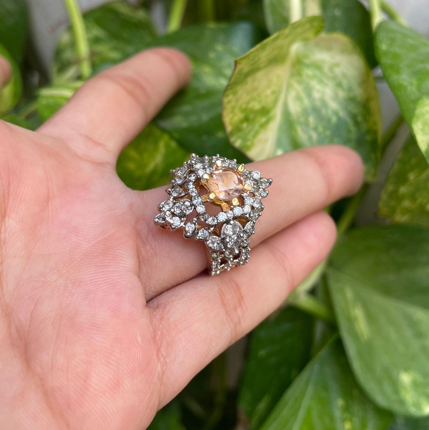Champagne Ladies Zircon Ring in Pakistan