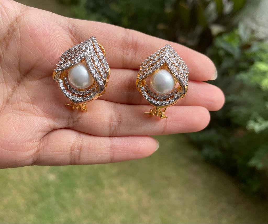 Cubic Zirconia Stud Earrings Sterling Silver