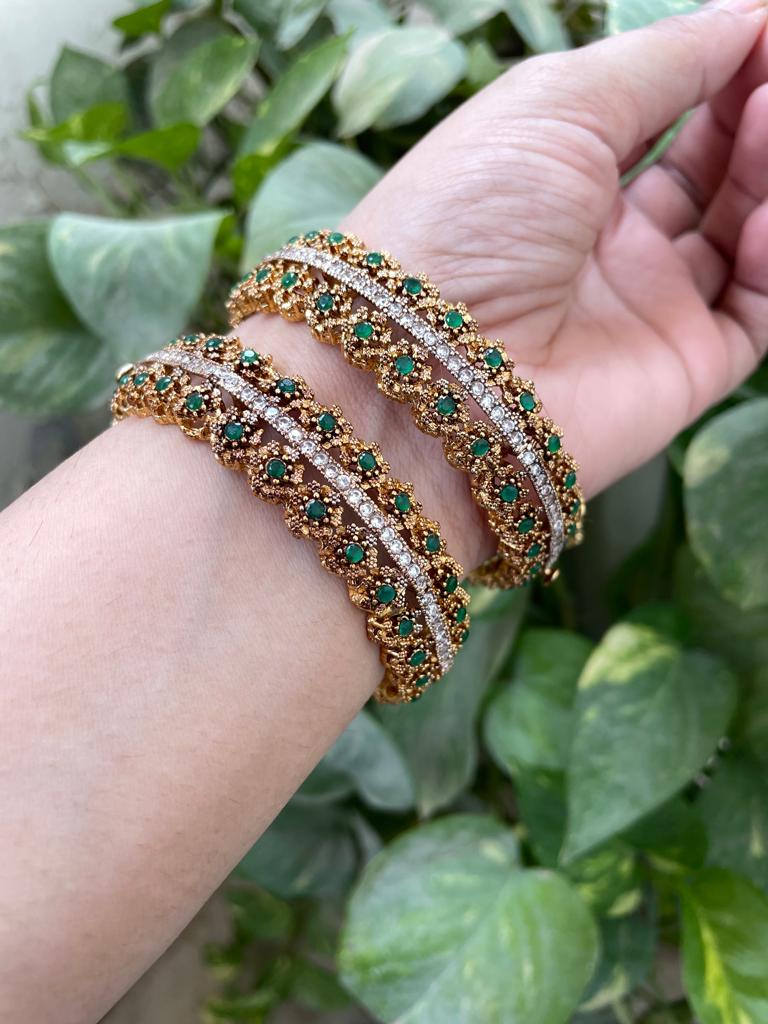 Emerald Bangles Set for Bride