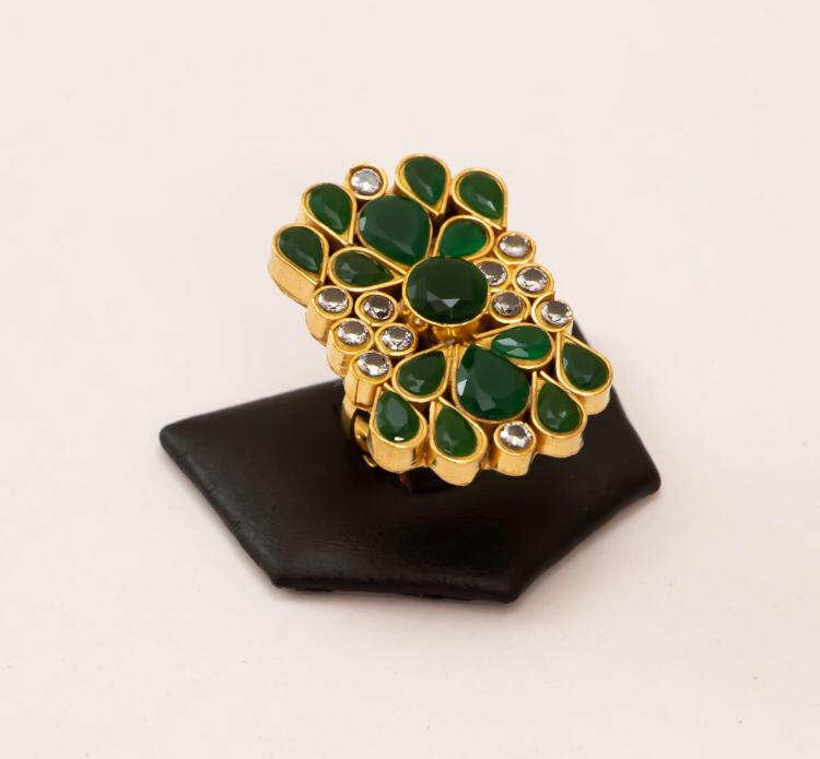 GREEN Kundan Ring Price