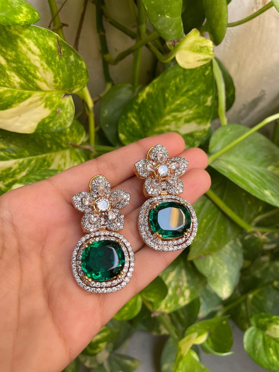 Green Artificial Earrings