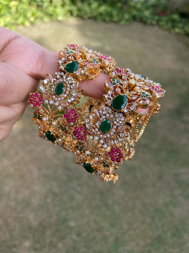 Green Gold Plated Bangles Online Shopping in Pakistan
