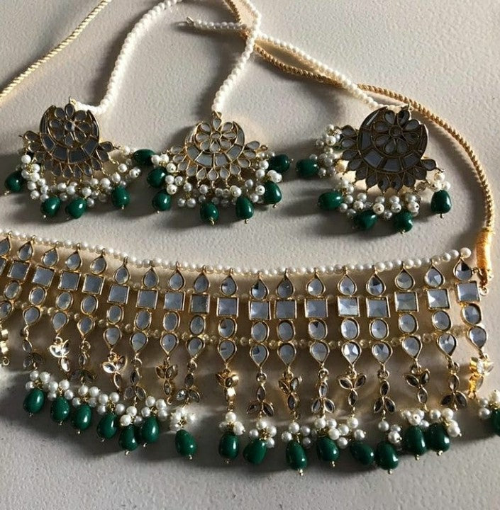 Green Kundan Choker Online