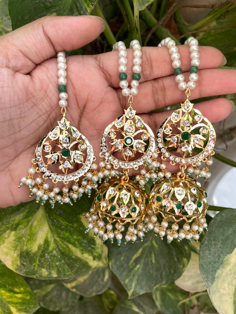 Green Tradational Jhumkas Online