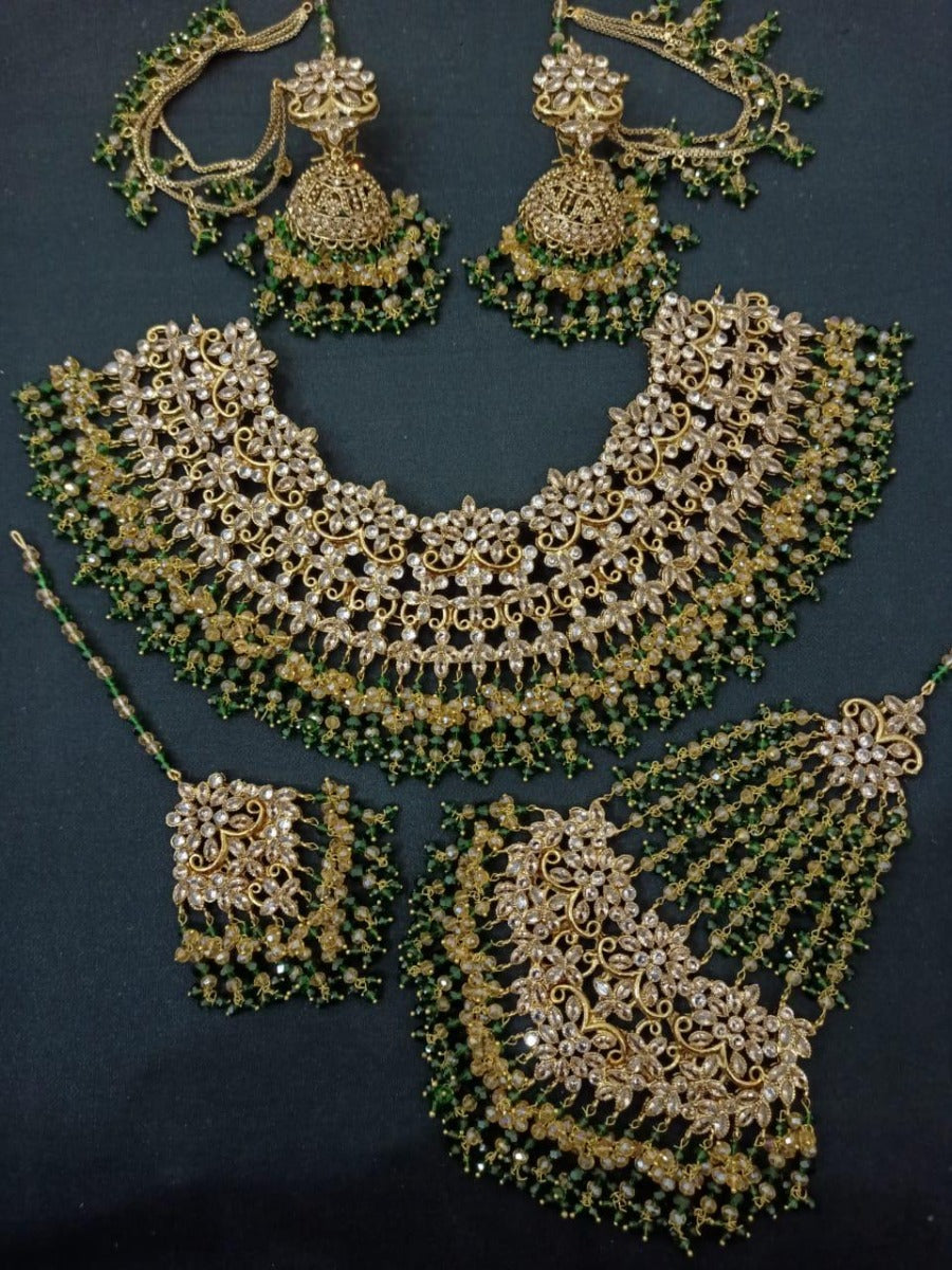 Green color Bridal Jewelries