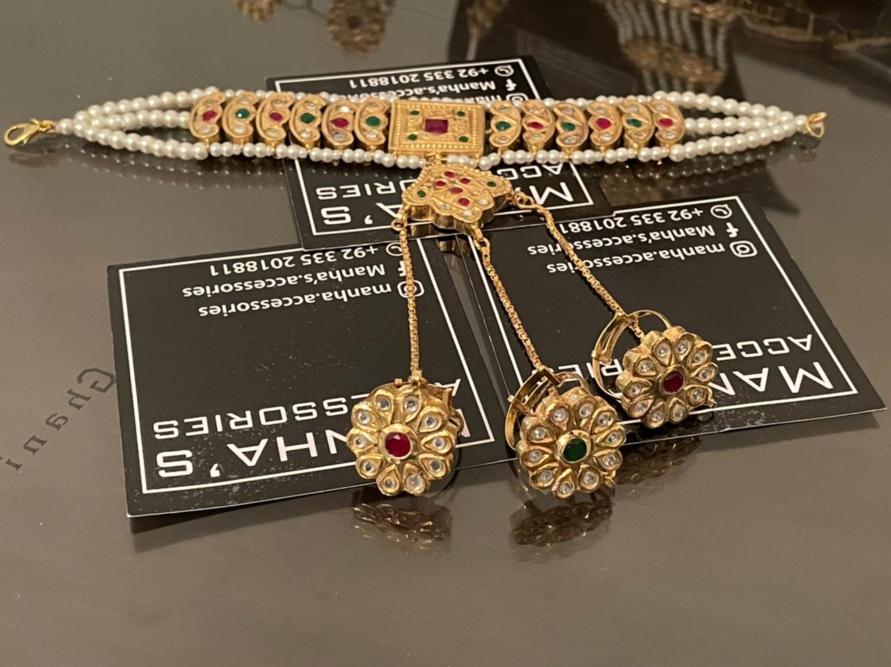 Kundan Ring with Bracelet