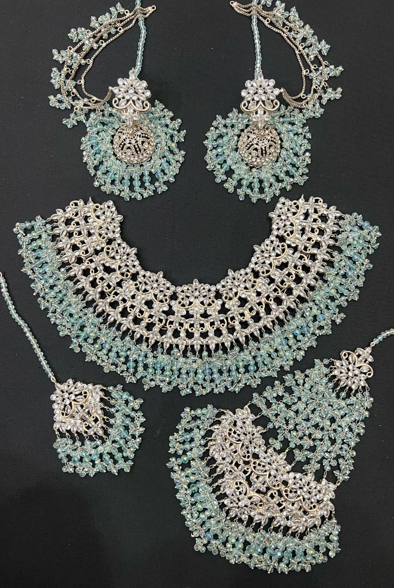 Light Blue Pakistani Bridal Jewellery Sets with Price