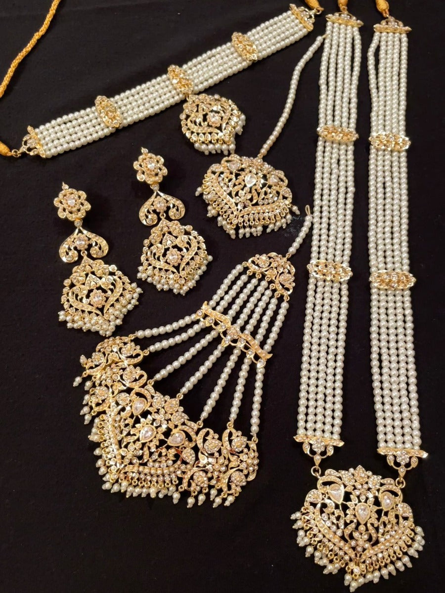 Long Pearl Mala with Earrings