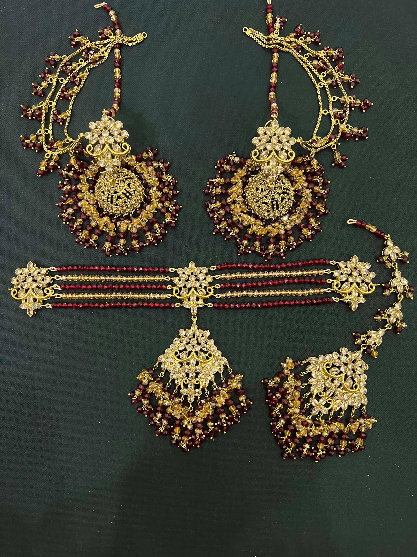 Maroon Artificial Necklace Design for Girl