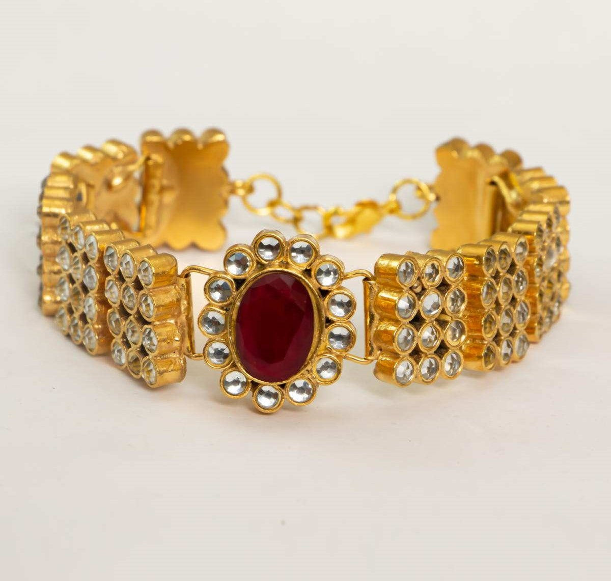 Maroon Stone Bracelet for Girls