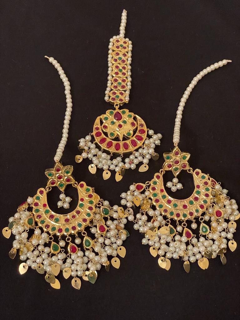 Matching Earrings and Teeka Set