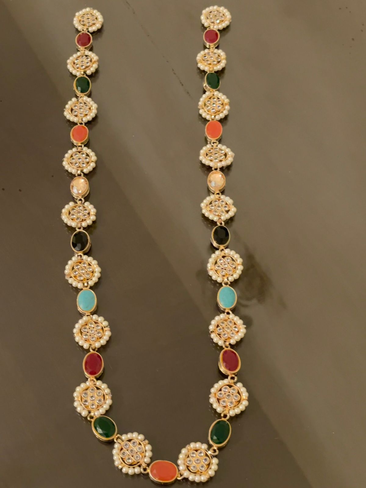 Multicolor Kundan Mala Set Design for Women