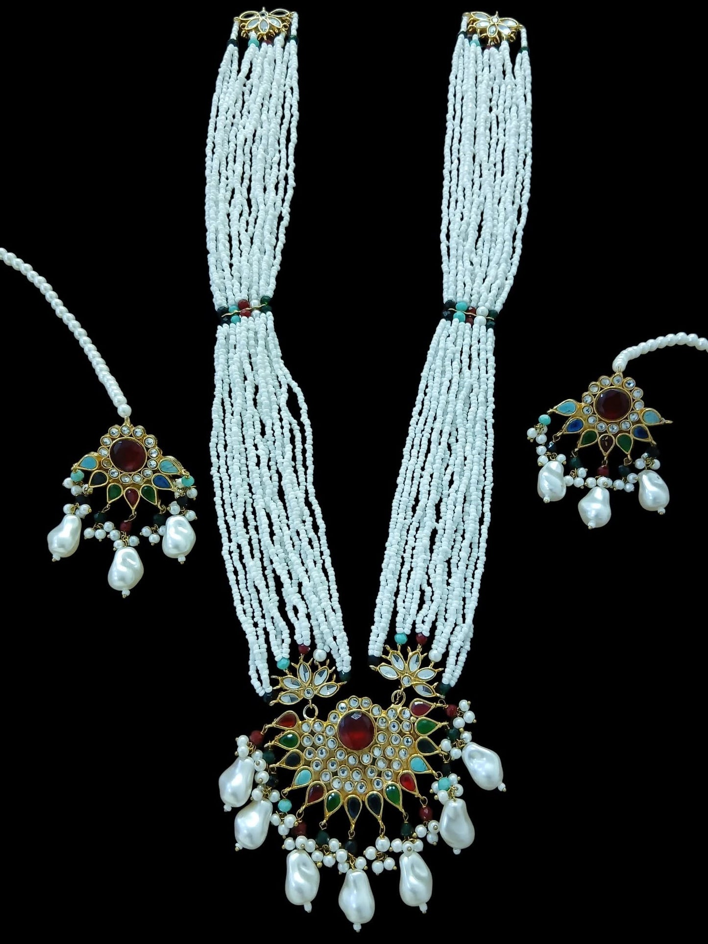 Multistones Kundan Mala Set