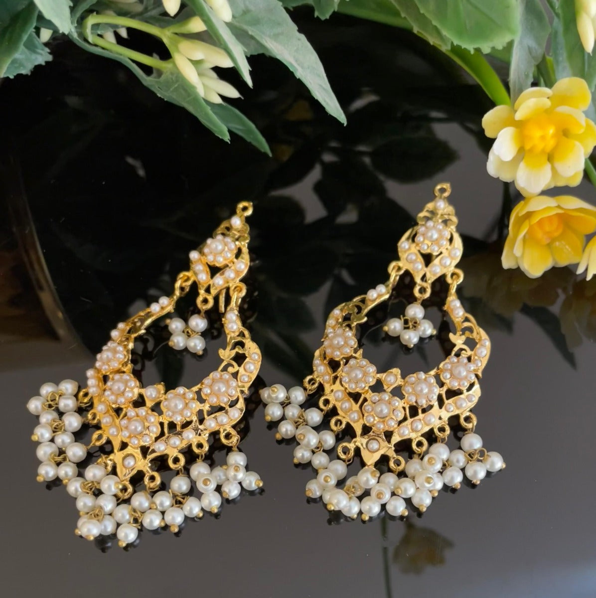 Pearls Women Earrings Gold Pakistan