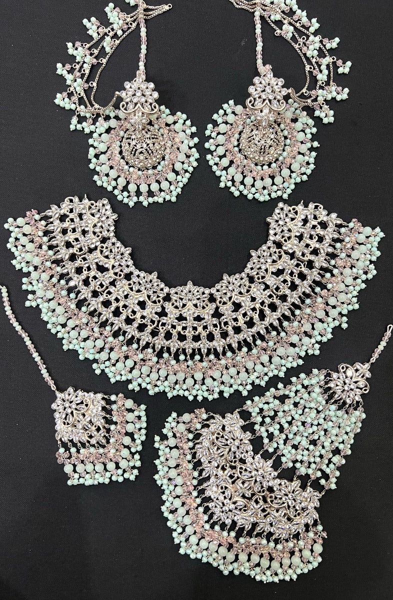 Pink Feroza Pakistani Bridal Jewellery Sets with Price