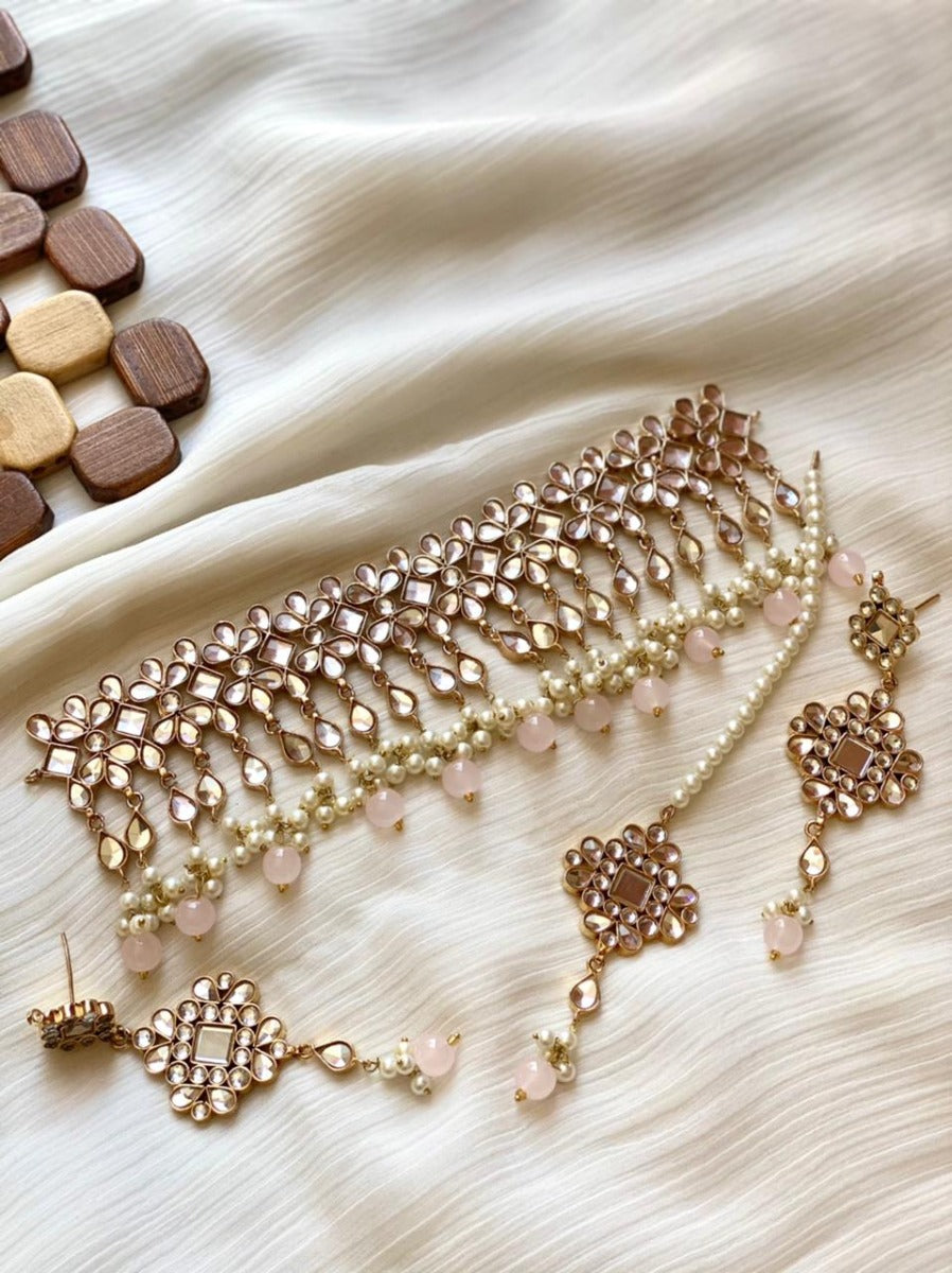 Pink Pakistani Kundan Jewellery Online