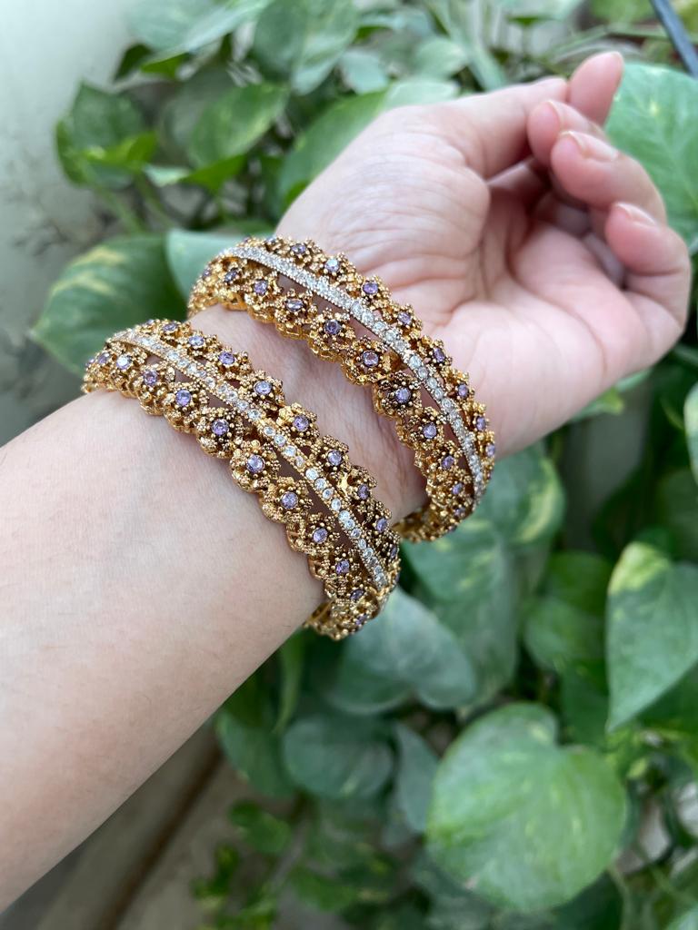 Purple Bangles Set for Bride