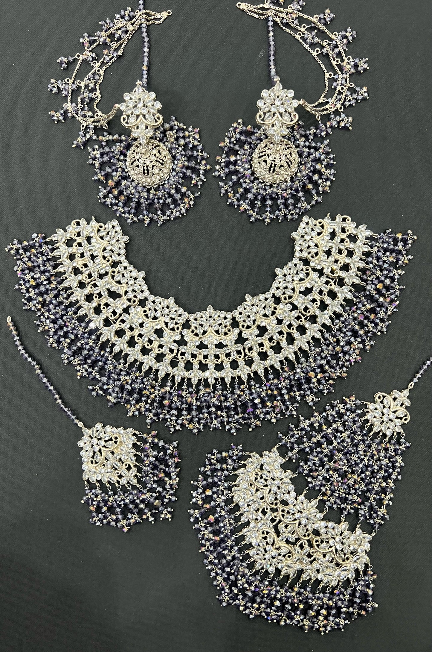 Purple Pakistani Bridal Jewellery Sets with Price