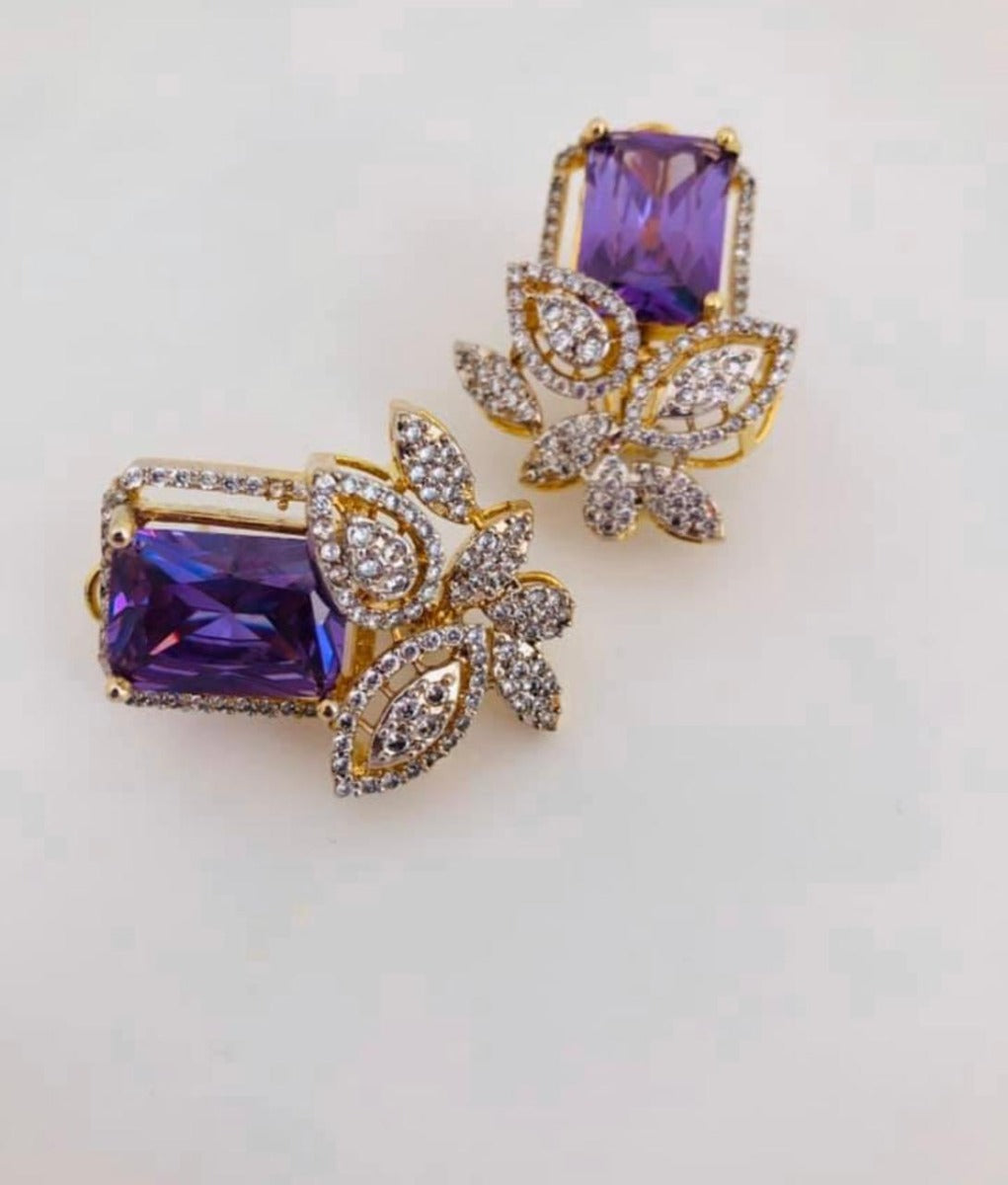Purple Silver Earrings in Pakistan