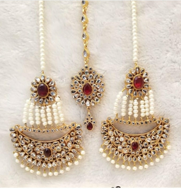 Red Gold Earrings Design in Pakistan