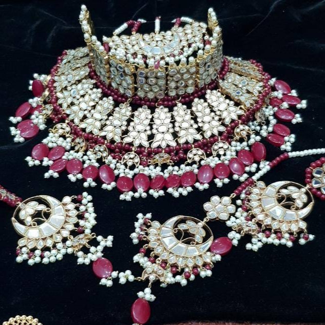 Red Jewellery For Bridal Set