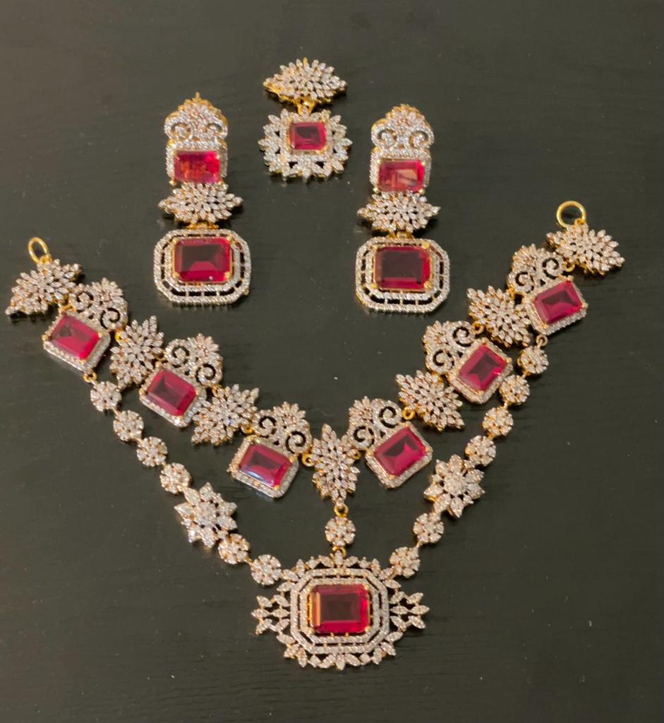 Red Long Necklace for Wedding