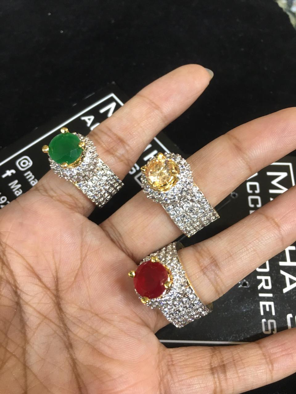 Red Stone Rings for Women