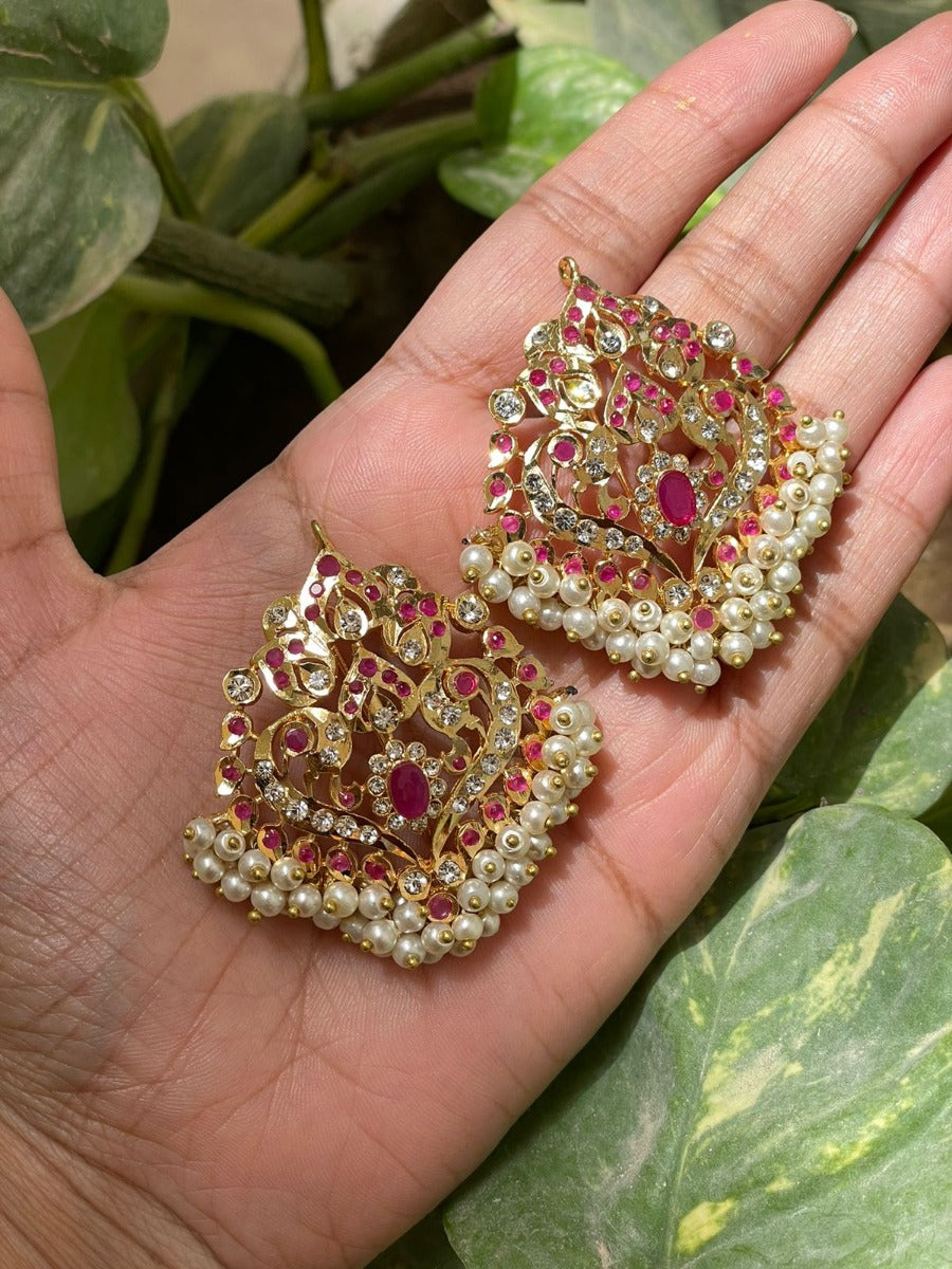 Ruby Hyderabadi Earrings Online