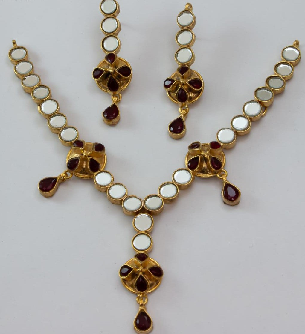 Ruby color Bridal Jewels Set