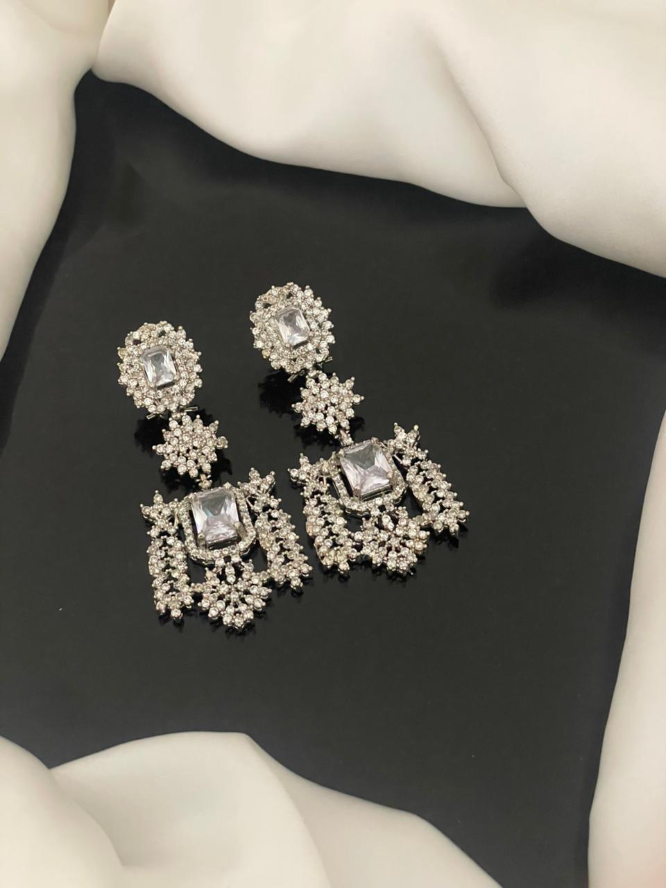 Silver Zircon Earrings