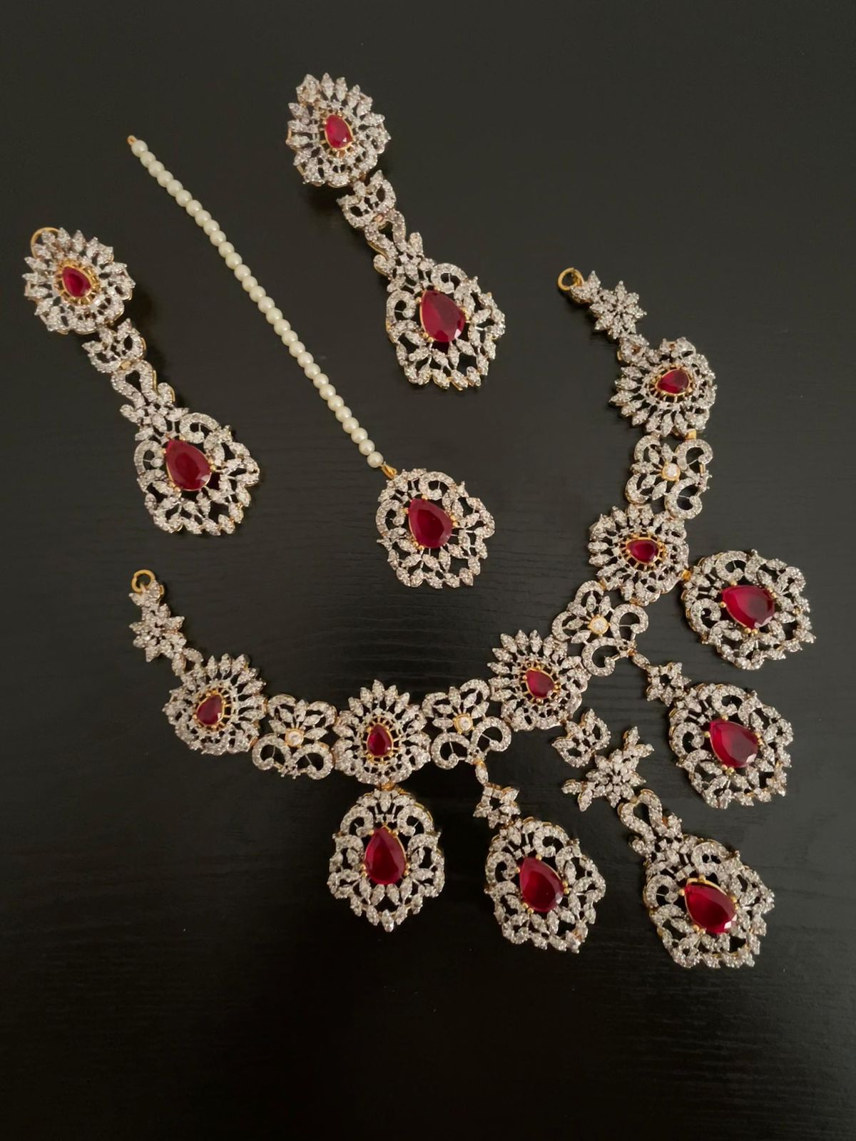Unique Red Zircon Bridal Sets for Modern Brides