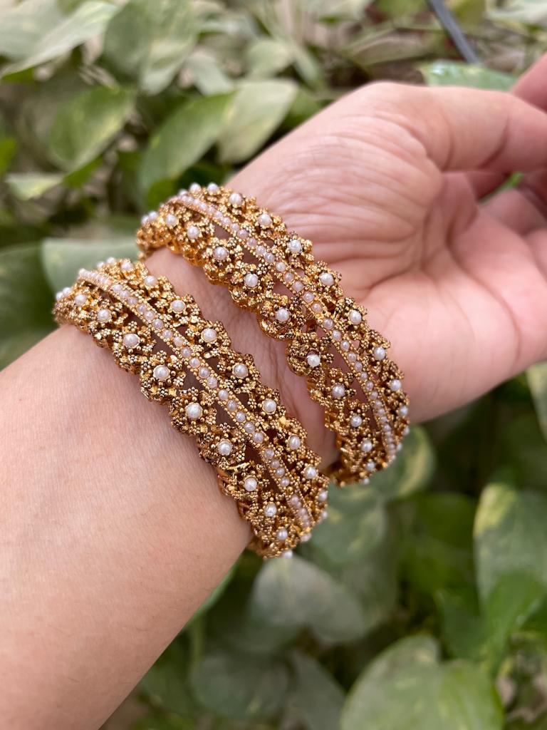 White Bangles Set for Bride