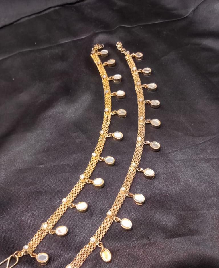 White Pakistani Anklets Online