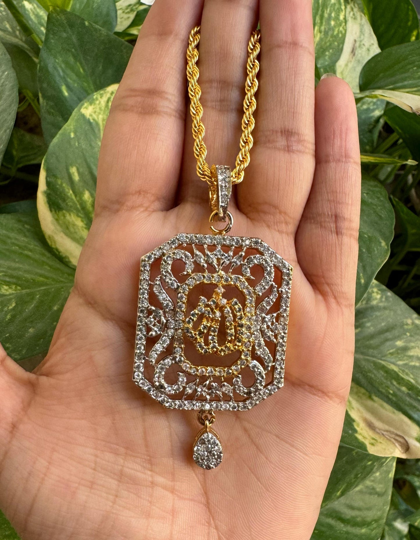 Women Gold ALLAH Name Locket with Chain