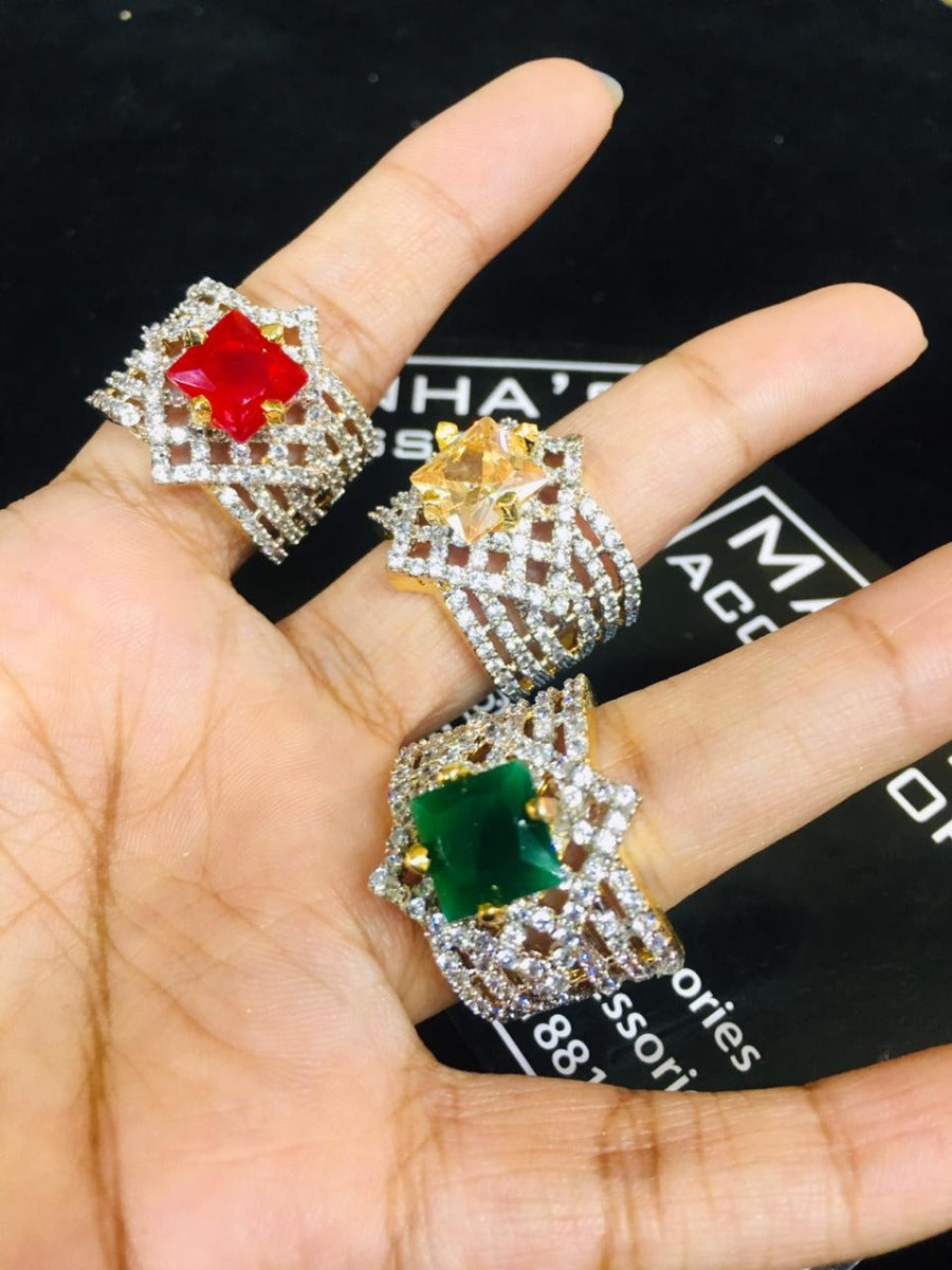 Yellow Stone Rings for Girls