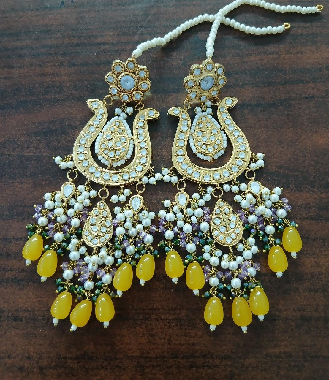 Yellow_kundan_earrings_pakistan