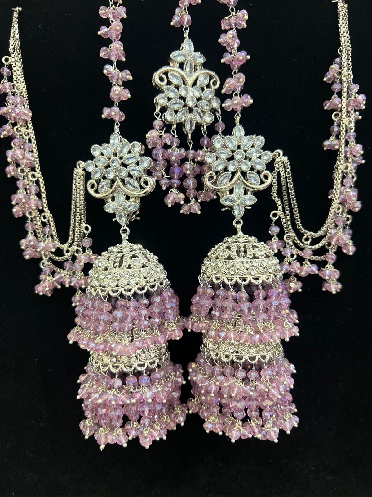 Double Step Jhumka With Teeka