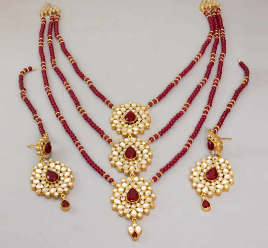 3 Layer Kundan Necklace with Price