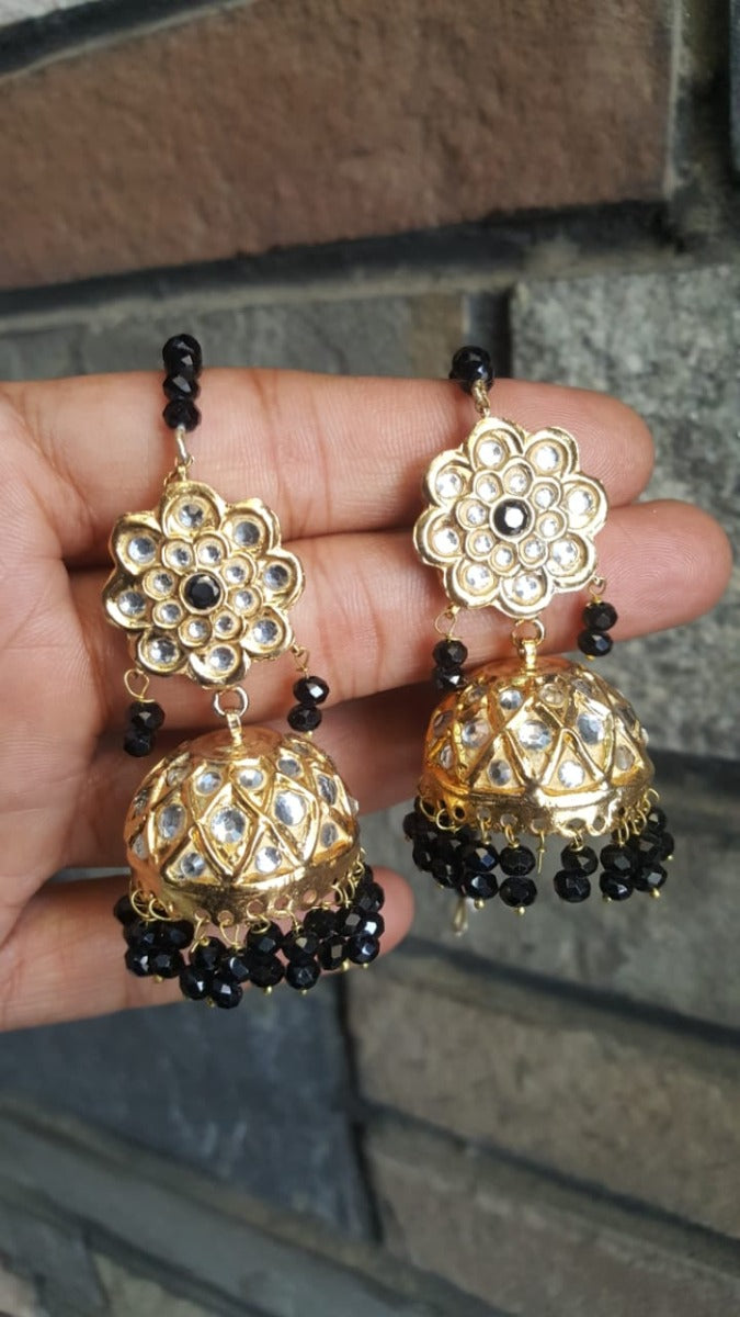 Black Jhumki Style Earrings