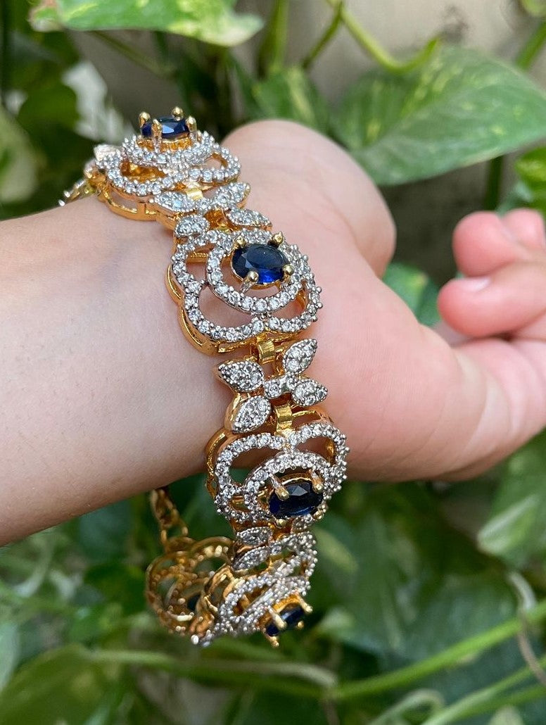 Blue Gold Plated Zircon Bracelet Pakistan