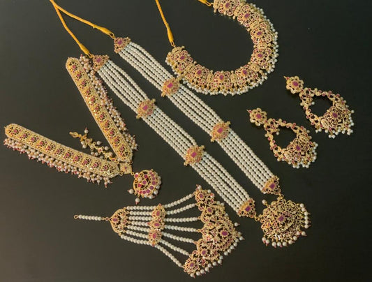 Bridal Ruby Necklace Set Online