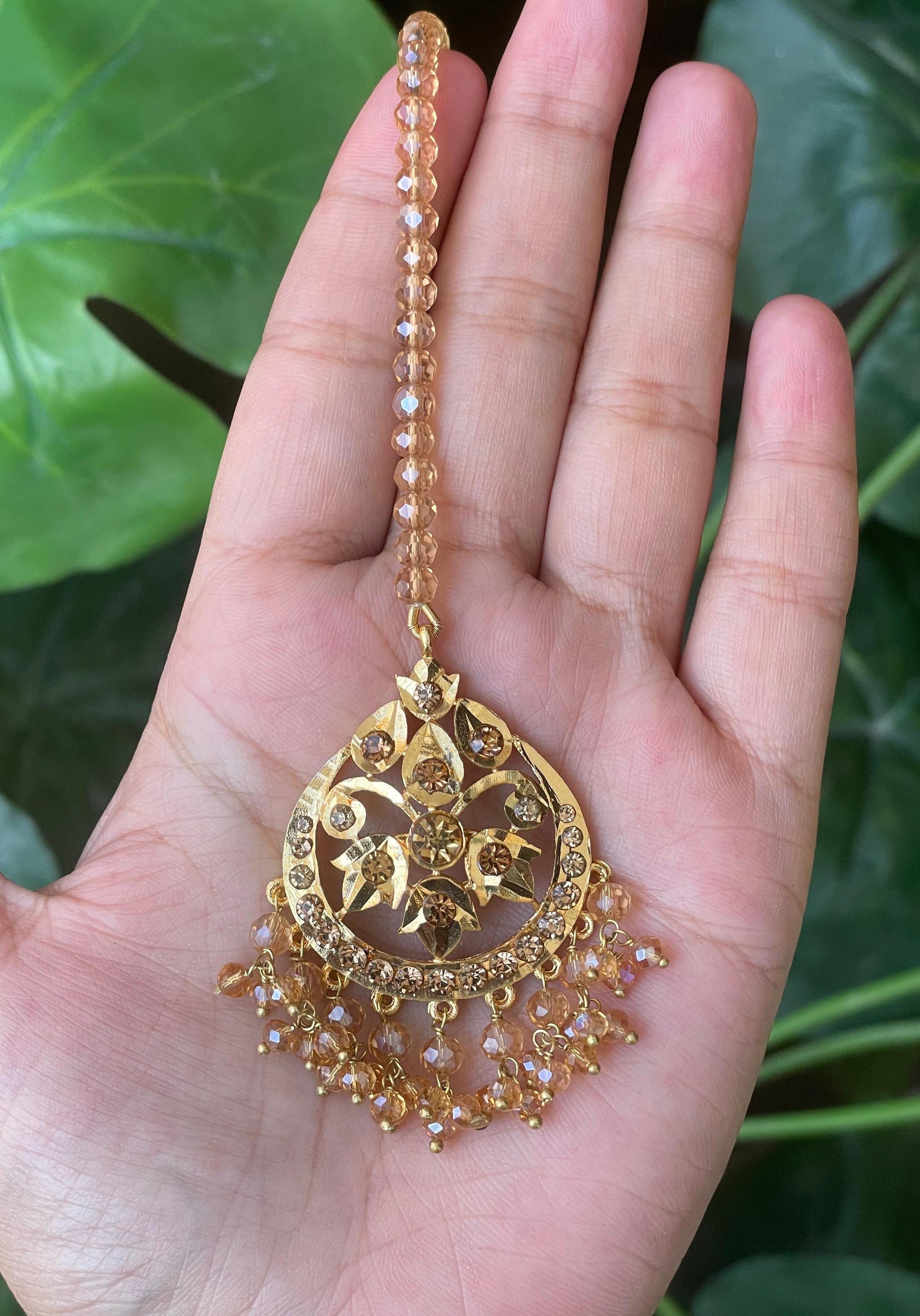 Gold Plated Tikka Jewellery with Stones