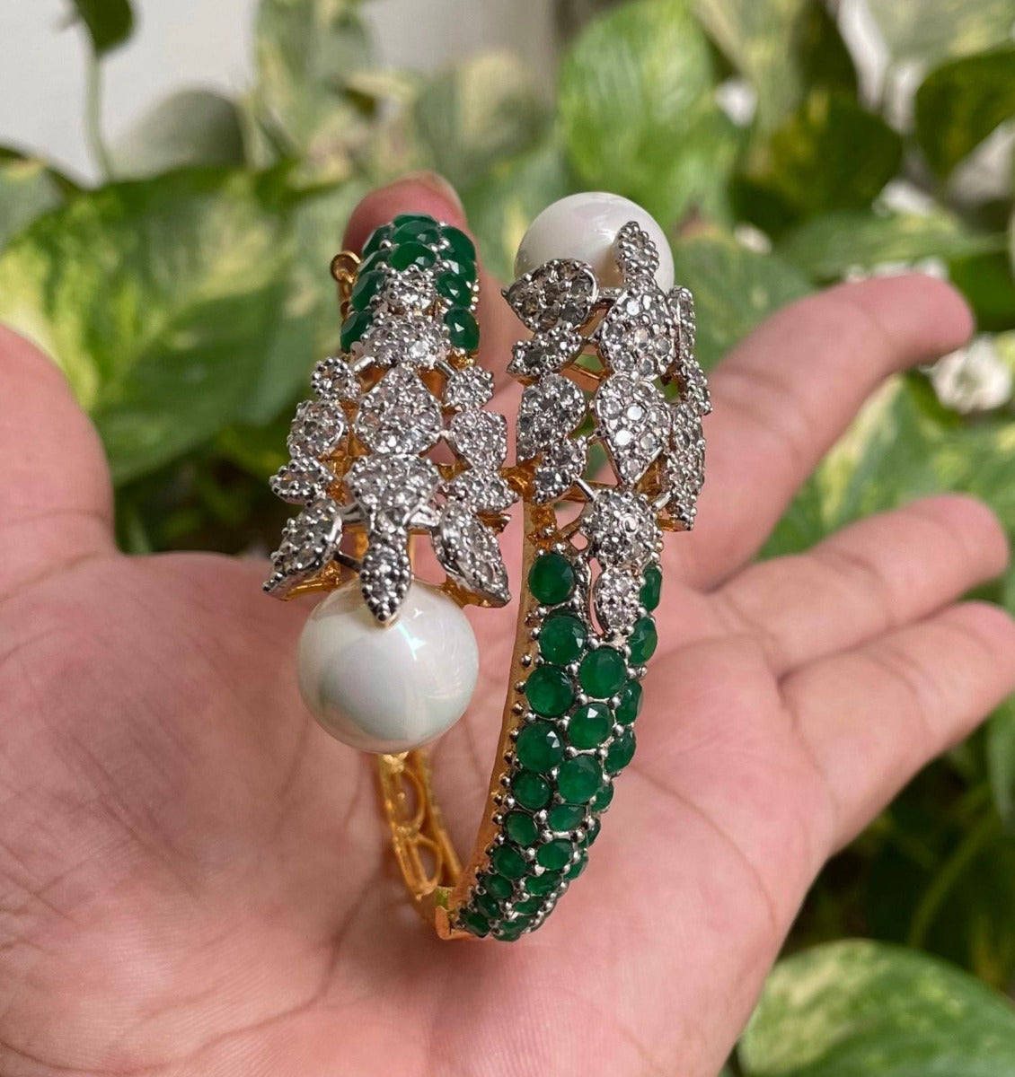 Emerald Pearl Zircon Bracelet