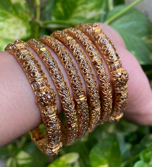 Gold-plated Kada Bangle Set