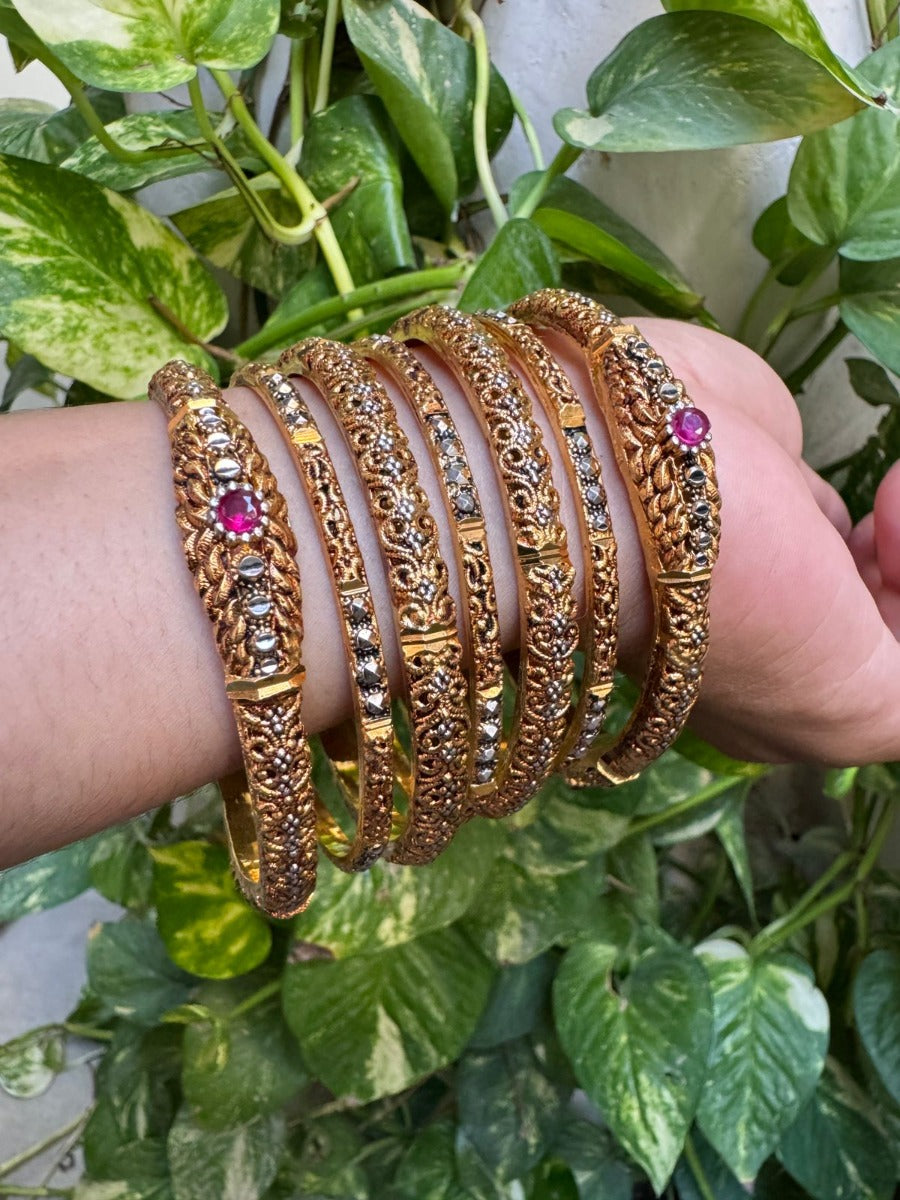 Gold Plated Bangles Set for Women