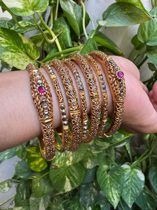 Gold Plated Bangles Set for Women