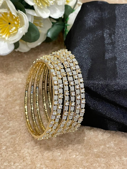 Gold Plated Indian Zircon Bangles